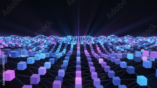 Wallpaper Mural Colorful cubes in a digital pattern for commercial backgrounds, digital design, and advertising Torontodigital.ca