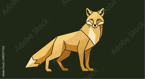 Geometric Fox Illustration Standing Proudly.