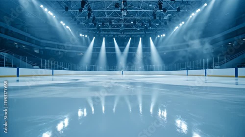 Wallpaper Mural Ice rink arena with spotlights for commercial advertising, marketing campaigns, and creative projects Torontodigital.ca