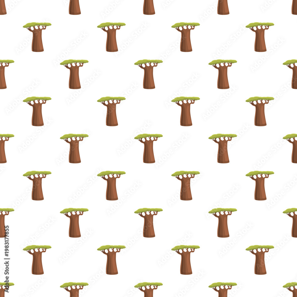 Obraz premium Baobab tree seamless pattern creating a whimsical background design