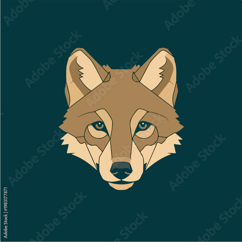 Stylized Geometric Fox Head Illustration.