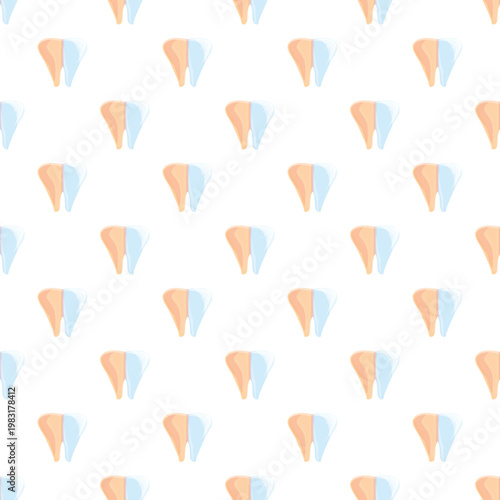 Seamless pattern showing teeth before and after whitening treatment