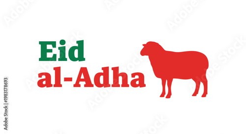 Happy Eid al-Adha Greeting Card Design with a Stylized Sheep Illustration