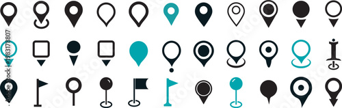 location pin line vector icons, professional vector illustration of map pointers and navigation markers. location pin place marker. Location icon. Map marker pointer icon Vector icon isolated on trans