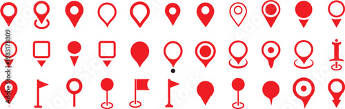 location pin line vector icons, professional vector illustration of map pointers and navigation markers. location pin place marker. Location icon. Map marker pointer icon Vector icon isolated on trans