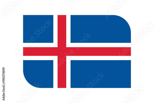 Foto Iceland flag with rounded corners on transparent background