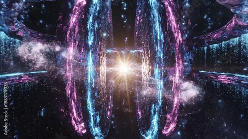 Wallpaper Mural Futuristic glowing fountain in space for tech concepts, digital marketing, and scientific projects Torontodigital.ca