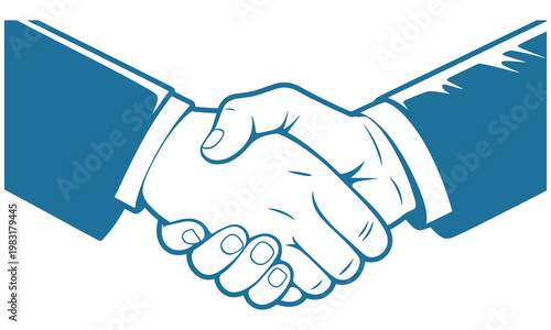 Business handshake illustration with two hands in a firm grip