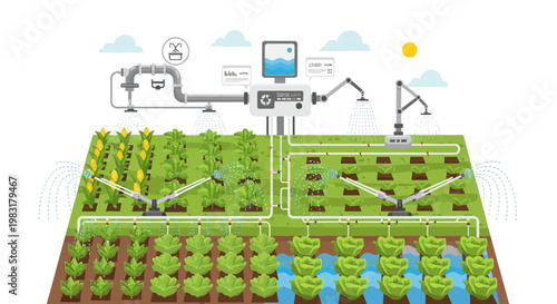 Smart farming technology integrated with automated irrigation systems for efficient crop cultivation