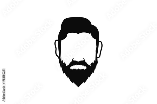 vector illustration of an abstract face with beard.