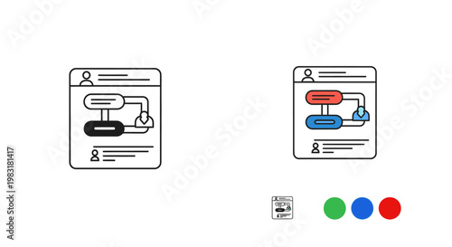 Workflow automation diagram, business process scheme
