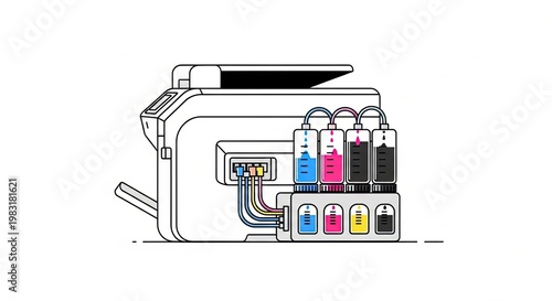 Inkjet printer internal components diagram.