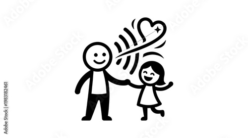 Father Sharing Love with Daughter Vector