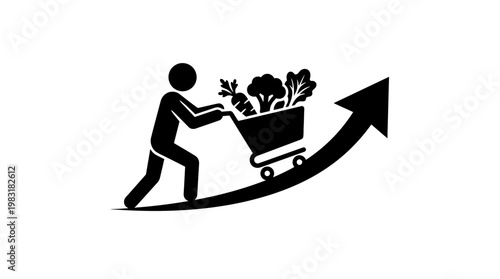 Grocery Shopping Rising Food Prices Icon