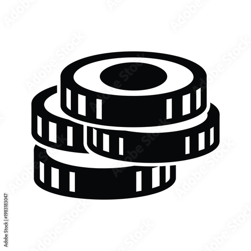 Stack of coins icon vector illustration, money pile symbol for finance business and investment growth, concept of savings and wealth.