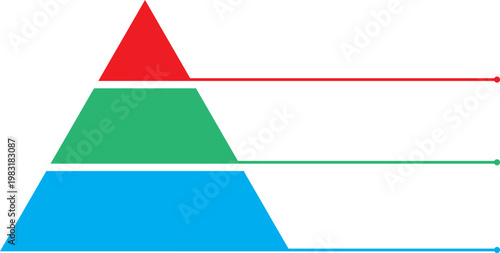 ピラミッド　ヒエラルキー　アイコン 3段 線付き
