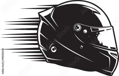 Motorcycle helmet, racing helmet, black vector, speed, motorcycle gear, protective headgear