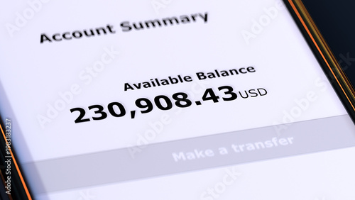 High Account Balance Displayed on Smartphone Screen 3D rendering