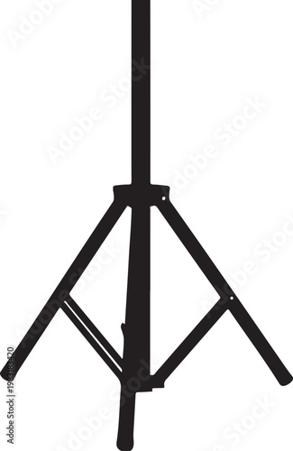 Black tripod stand, photography equipment, studio prop, metal support