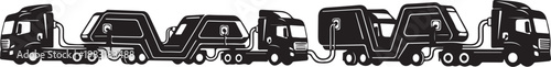 Truck, semi-trailer, transportation icons, vehicle fleet, cargo transport