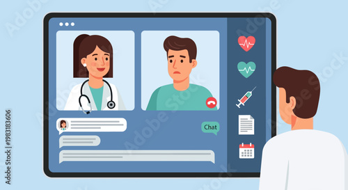 Telemedicine Consultation Doctor and Patient Connect Online for Healthcare Advice and Support