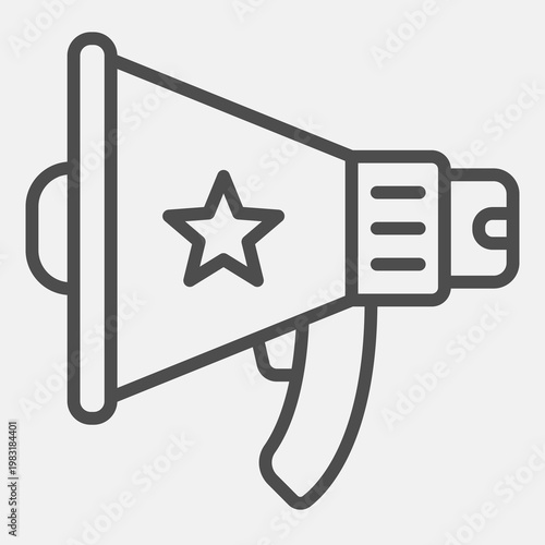 Loudspeaker line icon, democracy day concept. Vector graphics. Megaphone of voter sign with outline style icon for mobile or web design.