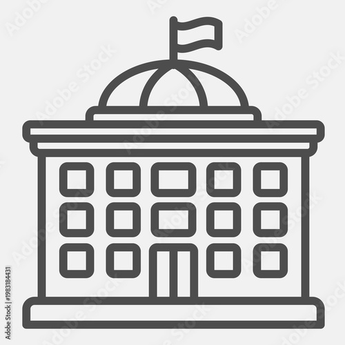 Presidium building line icon, democracy day concept. Vector graphics. House of congress sign with outline style icon for mobile or web design.