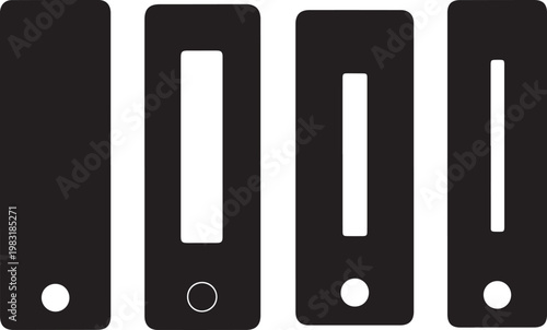 Black smartphone battery with different charge levels