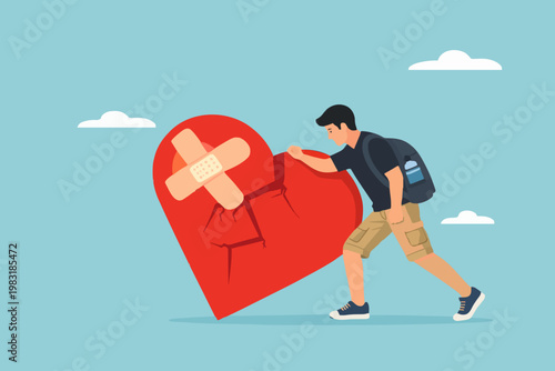 Broken Heart and Young Man