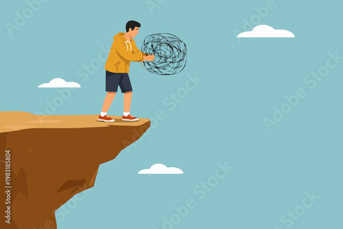 Person and dark thoughts