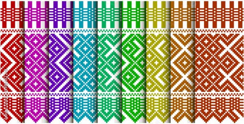 Schilderij op canvas Embroidery scheme