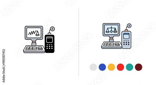 Digital forensics technology icon illustration