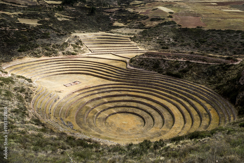 Foto Circular terraces of Moray Inca ruins in the Sacred Valley Peru