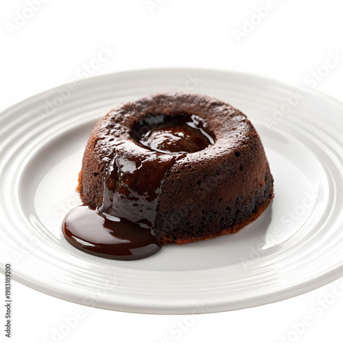 Obraz na płótnie Chocolate lawa cake isolated on transparent background