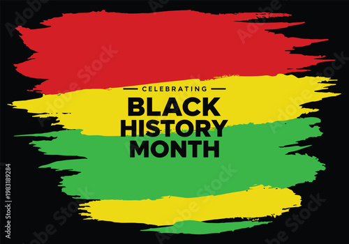 Black History Month Celebration with Pan African Brush Stroke Background