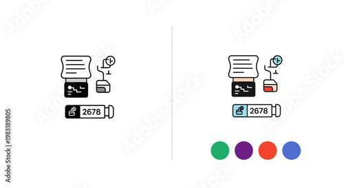 Water dispenser icon, office cooler with bottle