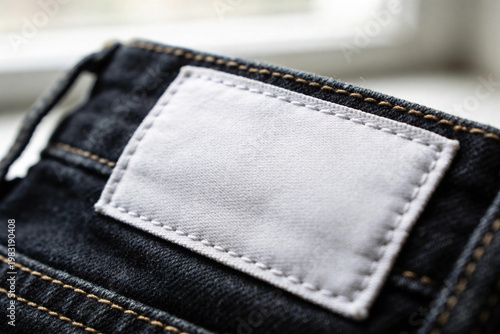Empty white patch on blue jeans.