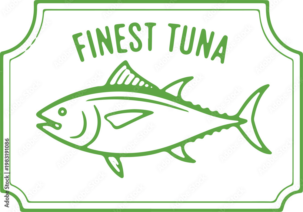 Φωτογραφία Vintage sign advertising finest tuna with an illustrated fish design