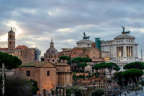 Rome Skyline with Vittoriano and Imperial Forums
