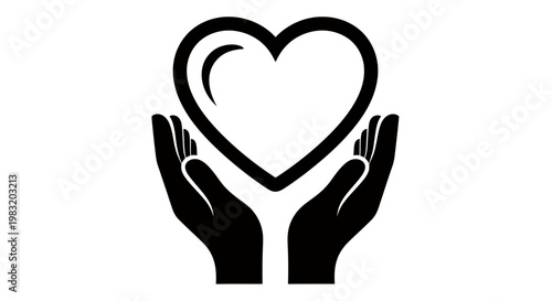 Hands Lifting a Heart Symbol Expressing Care, Charity, and Compassion for Community Support.