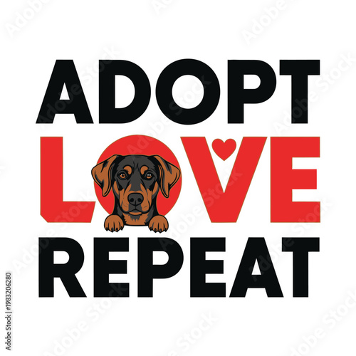 Adopting a dog brings love and joy to a family tshirt design