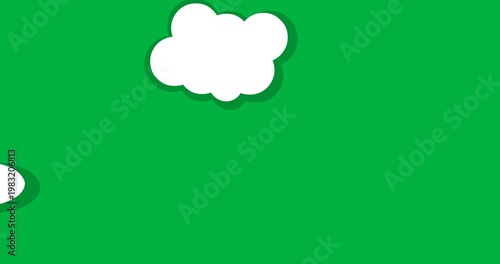 Digital animation of multiple cloud icons moving against black background