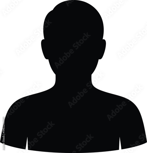 Black silhouette of a person's head shoulders and upper torso