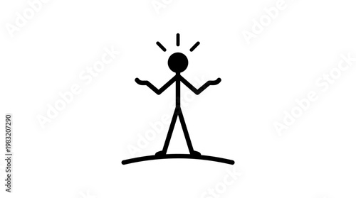 Enlightened Stick Figure with Open Arms