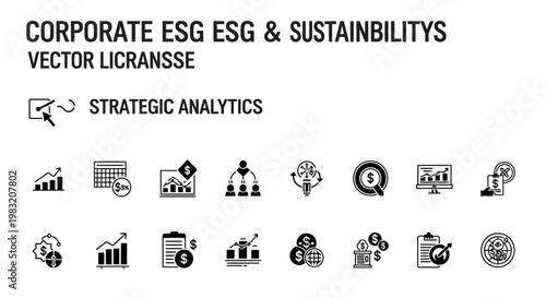 Corporate ESG Sustainability Analytics Icons