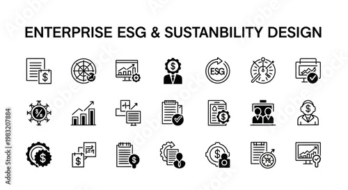 Enterprise ESG and Sustainability Design Icons