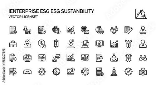 Enterprise ESG Sustainability Icon Set Vector