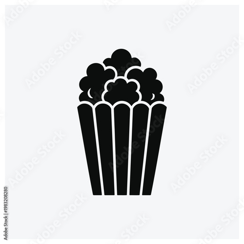 Popcorn bucket silhouette icon