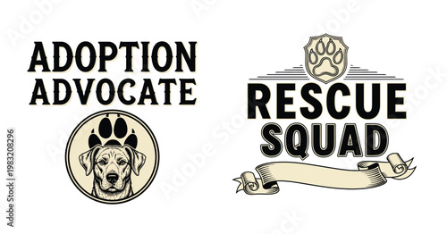 Rescue squad helping dogs with adoption advocacy and support services tshirt design