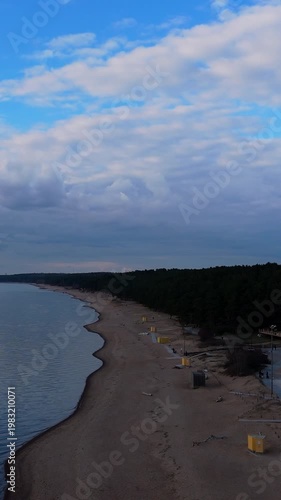 Peaceful Evening At Saulkrasti Beach Before Sunset With Calm Baltic Sea, Soft Pastel Sky, Gentle Waves, And Tranquil Spring Atmosphere Creating Relaxing Coastal Landscape Footage